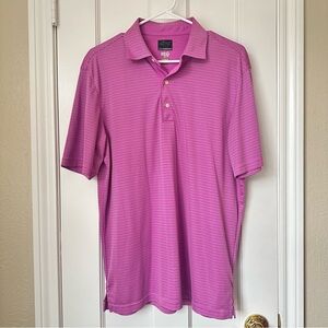 Greg Norman Play Dry Performance Golf Polo Dark/ Light Purple Stripes Size M